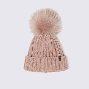 Rudsak ribbed Dusty Rose beanie with pom pom